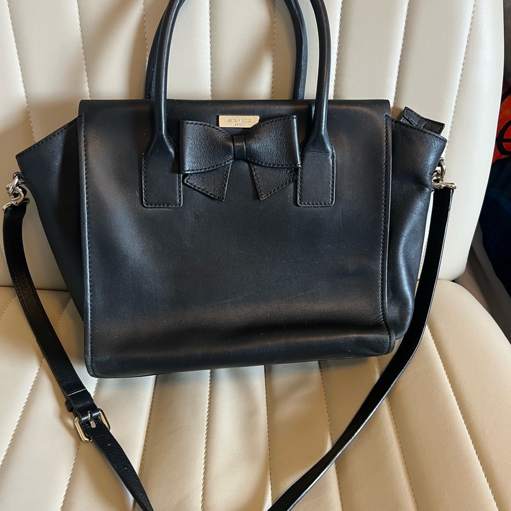 Kate Spade Black Satchel with Bow Detail